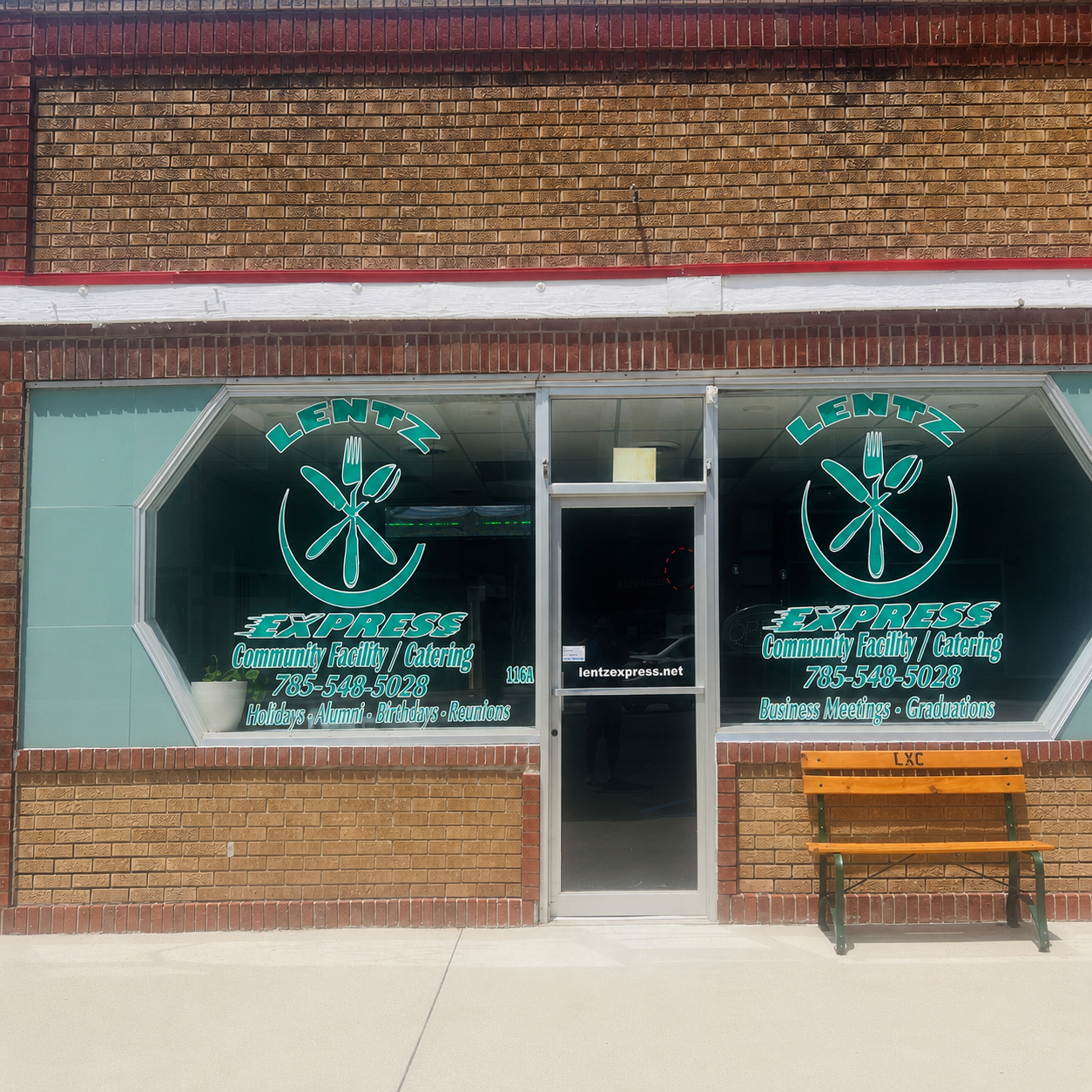 Lentz Express cafe storefront in downtown Horton